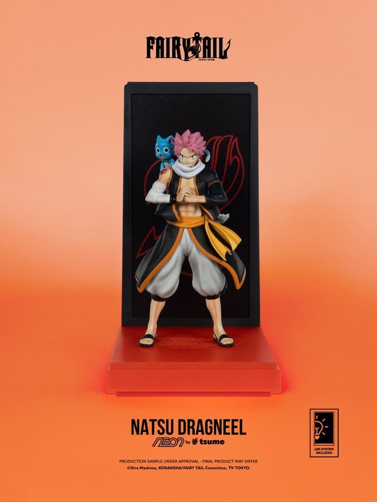 Natsu Dragneel from Fairy Tail – now as a neon statue.