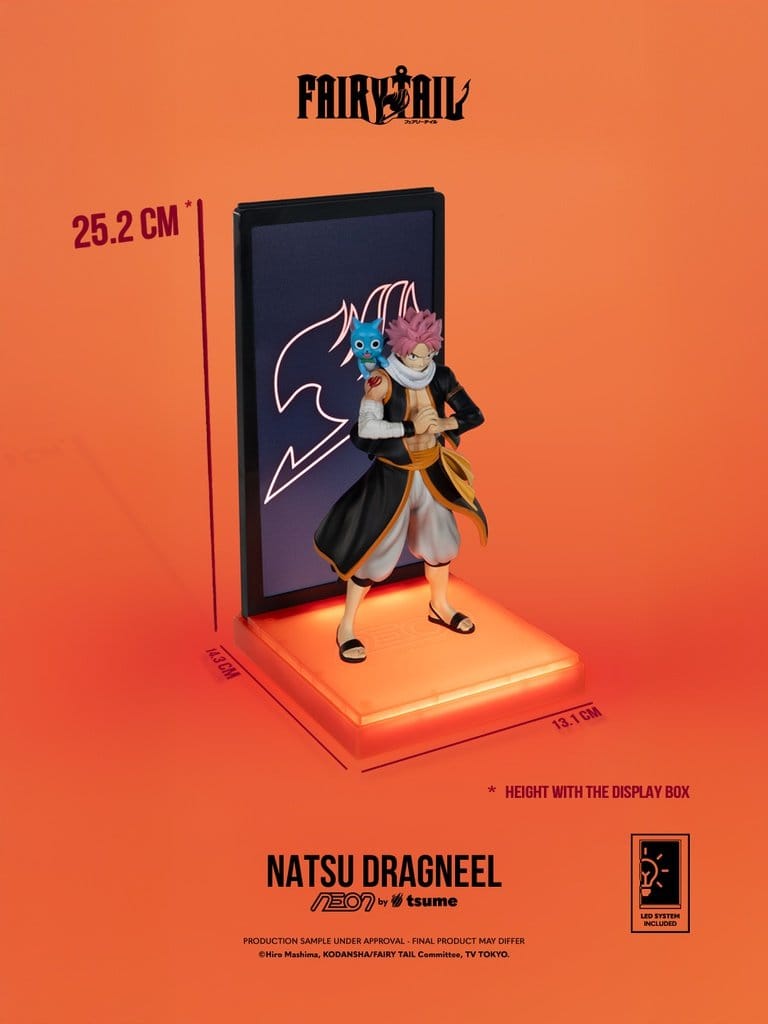 Natsu Dragneel von Fairy Tail – jetzt als Neon-Statue.