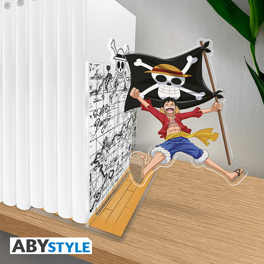 ONE PIECE – Acryl-Buchstützen® – Luffy und seine Flagge